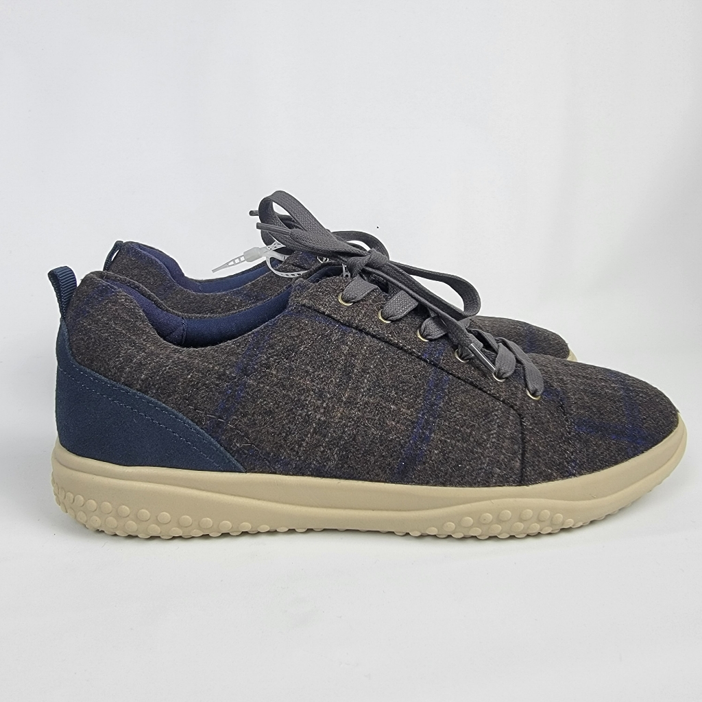 Vince Camuto Hardell Casual Sneakers Shoes Brown Navy Flannel Suede Men’s 10m/43